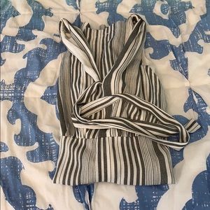 V neck striped jump suit size M